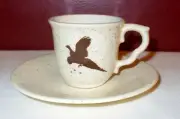 VTG Black Hills China & Ceramics Teacup & Saucer Pheasant Pottery USA