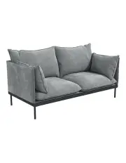 [Casa Decor] Camilla Luxury Upholstered Fabric 2 Seater Sofa in Light Grey