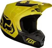 FOX V2 Preme Motocross Helmet, black-yellow, Size S for Men Black Yellow