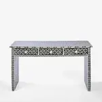 [OneWorld Collection] Stella Bone Inlay Console Table Black/White