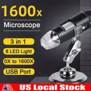 3IN1 8LED 1600X 10MP USB Digital Microscope Endoscope Magnifier Camera+Stand