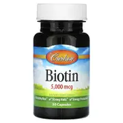 Carlson, Biotin, 5,000 mcg, 50 Capsules