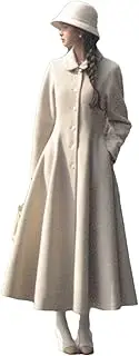 [Generic] Women Winter Long Wool & Blends Coat Elegant Womans Clothing Skirted Woolen Overcoat