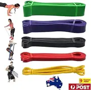 Set of 5 Heavy Duty Resistance Band Loop Power Gym Fitness Exercise Yoga Workout