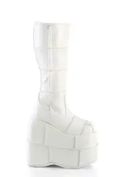 [Demonia] White Stack Platform Boots