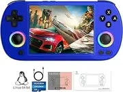 RG40XX H Retro Handheld Game Consoles RG40XXH Retro Gaming Console 64 TF Card Preloaded Games 5000+ Portable Gaming Console Linux 64-bit System 4.0'' IPS Screen WiFi Bluetooth HD and TV Output Blue