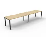 RAPIDLINE DELUXE PROFILE LEG WORKSTATION Single Sided No Screen 2 Person W3600x D750 x H730mm Natural Oak/Black