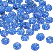 60 Pcs Rhinestone Flat Back Faux Druzy Crystal Diamonds, Sapphire Blue