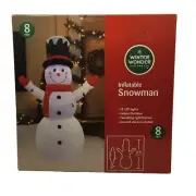 Winter Wonder NEW 8' Inflatable Snowman With LED Lights Includes Stakes