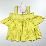 New Pumpkin Patch size 5 girls yellow off shoulder blouse top shirt casual tags