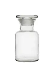 Eisco Labs 125ml Reagent Bottle, Wide Neck with Glass Stopper - Soda Glass