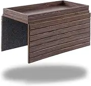 DETOR Bamboo Couch Cup Holder Tray, Foldable Couch arm Table for Cup, Snack, tv Remote, Anti-Spill Flexible Sofa Trays for Eating on Couch, Cocoa Brown Color
