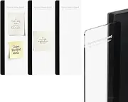 uxcell Monitor Memo Board, Transparent, Black Standard Right Self-Adhesive Sticky Note Holder Side Note Attachment Computer Accessories for Home Office Computer, 3 Pcs