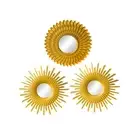 1/3x Nordic Wall Hanging Sun Shaped Mirror Bathroom Living Room Makeup Mirrors