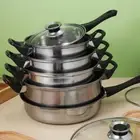 12Piece Cookware Set Fry pan Saucepan Pot Non-stick Carbon steel Fry Pan Cooking
