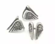 Angel wings adjustable statement ring Antique silver brass 6-8 US size 4286