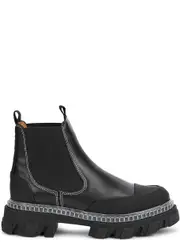 Ganni Cleated Low Chelsea Boot - Black - 2 2