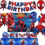 2024 Spiderman Theme Birthday Party Decorations Toy Supplies Spiderman Balloons Disposable Tableware Balloon Suit 3 24pcs