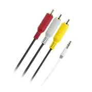 PUDNEY P1225 AV Audio/Video 3.5mm to RCA Cable - 2m 4-Pole - PVC [P1225]