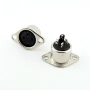 50pcs DIN Female Jack Cable Connector Adapter 3 Pin Plug Panel Mount Solder Type