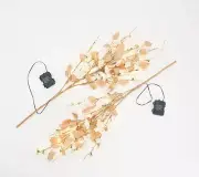 Bethlehem Lights Roses and Metallic Leaves Sprig in White