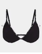 DOLCE & GABBANA X SKIMS Cotton Jersey Triangle Bralette Onyx/ Black M NWT