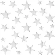 80 Pcs Silver Stars Acrylic Mirror Wall Stickers with Adhesive Art Decal Satin Paper Baby Kids Bedroom Home DIY Decor Removable Stickers