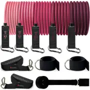 METEOR Resistance Bands Set, All-in-One Exercise Kit, 5-70kg Resistance (Red Gradient)
