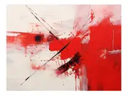 Red Contemporary Framed Art Canvas Print