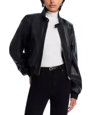 Frame The Leather Harrington Bomber Jacket