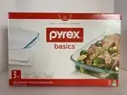PYREX 3 Piece Glass Bakeware Set Made in USA NEW IN BOX