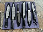 Handmade Damascus Steel Chief Knfe Set With Leather Cover Kitchen knife set
