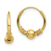 14k 14kt Yellow Gold Madi K Endless Hoop Bead Earrings 10 mm