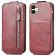 Vertical Flip Phone Case for Samsung Galaxy A04 4G (164.4 x 76.3 x 9.1 mm),Zipper Wallet Cover