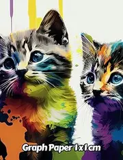 Abstract Cat Graph Paper 1x1 cm: 1cm Squared Grid Paper | Gift For People Who Love Kittens, Pet Lovers | For Back To School, Office, Work | 8.5 x 11 Inches | 111 Pages | v19