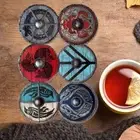 6x Wood Coasters Cup Mats Birthday Gifts Trendy Ornament Lightweight Nordic