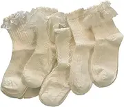 [ZIRIA] Pure Cotton White Fairy Bow Princess Socks Summer Thin Medium Tube Socks Solid Lace Lace Advanced Sense JK Socks