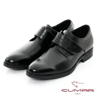 在飛比找momo購物網優惠-【CUMAR】輕量舒適真皮魔術帶紳士鞋(黑色)