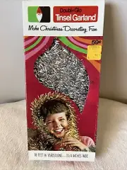 Vintage Double Glo Tinsel Garland Package Silver 18 Feet