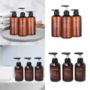 Shampoo and Conditioner Dispenser Body Soap Dispenser Reusable Amber 3 Pack