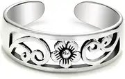 [Metal Factory] Sterling Silver Hawaiian Plumeria Flower Adjustable Toe Band Ring