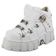 New Rock M106n-c27 Unisex White Platform Boots - 9.5 US