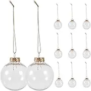 12pcs Christmas Clear Balls Ornaments: Xmas Plastic Ornaments Hanging Fillable Baubles Tiny Pendants Ball for Christmas Tree