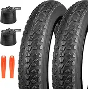 WEEROCK 20/26 Inch E-Bike Tire/Bike Fat Tire 20/26 * 3.0 Bike Tire One/Two Pack Bicycle Tyre Folding Bead Cycle Tires Compatible with 20/26 Wide Mountain Snow Bicycle Tricycle Electrical Bike