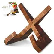 Cookbook Stand for Kitchen Recipe Book Holder for Kitchen Counter Wooden Cook...
