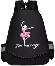 [Generic] Dance Bag Carrier Back Carrier Preschool Back Girl Fashion Schoolbag Plush School Bag for Bag Polyester Black