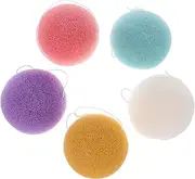 SHERCHPRY 5pcs Facial Cleaning Sponges Gentle Exfoliating Face Wash Tools for Daily Use Lightweight Durable Makeup Remover Sponges for Home and Travel Soft Skin Cleansing Pads