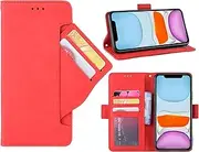 GoshukunTech Phone Cover for iPhone 11,for iPhone 11 Wallet Case[ 5 Card Slots Leather Wallet ] Soft TPU Inner Case Flip Cover Stand Feature [6.1 inch]-Red
