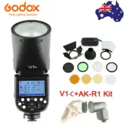Godox V1-C 2.4G TTL HSS Camera Flash Speedlight for Canon + AK-R1 Accessories