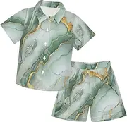[Caihoyu] Toddler Baby Boys Short Sleeve Shirt Top+shorts Suits Toddler Boy Clothes Summer Clothes Set